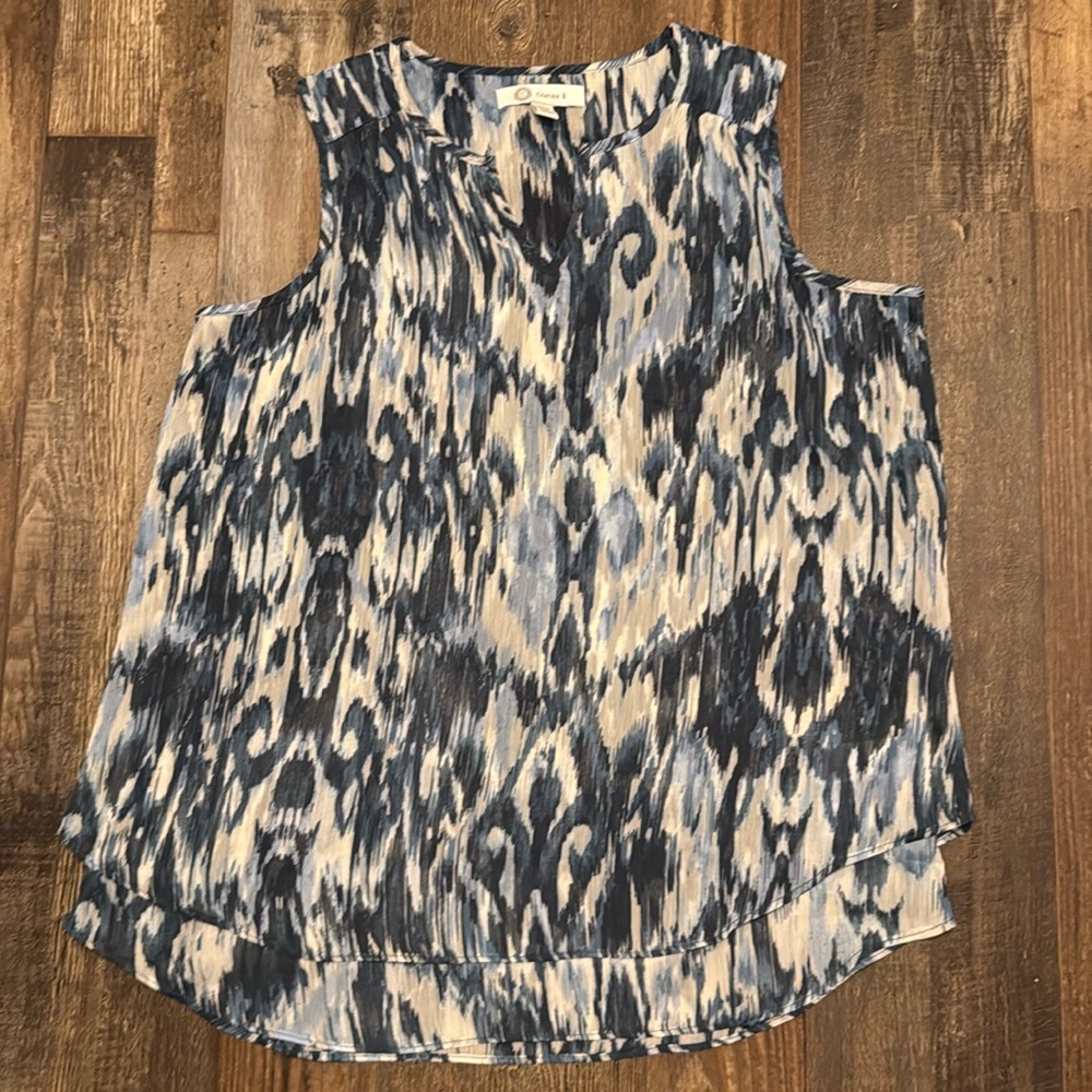 V Neck Flowy Tunic by Cristina B Women’s Size Small - Picture 3 of 5